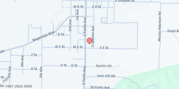 Map showing Peninsula College at Peninsula College, Forks, WA