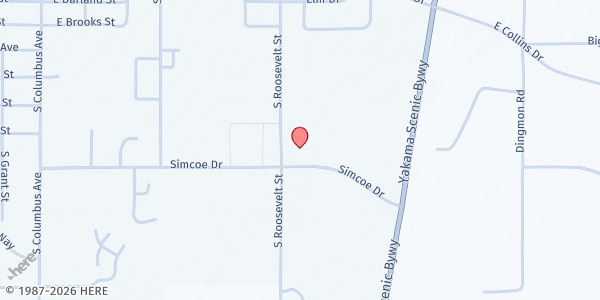 Map showing Community Grace Brethren Church at 1180 S Roosevelt Ave, Goldendale, WA