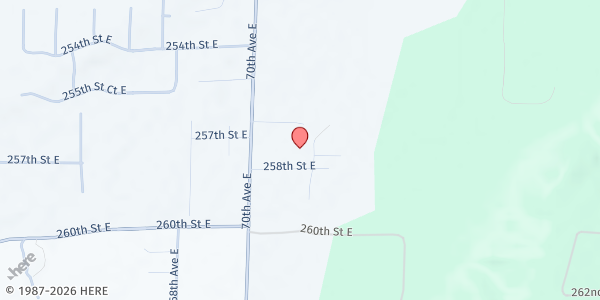 Map showing Harvest House Food Pantry at 25713 70th Ave E, Graham, WA
