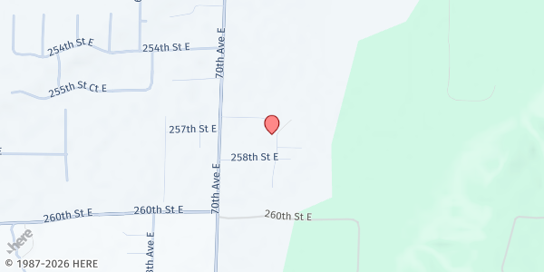 Map showing Harvest House Food Pantry at 25713 70th Avenue East, Graham, WA