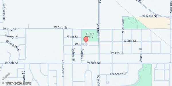 Map showing Household of Faith at 1111 W 3rd St, Grandview, WA