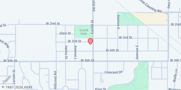 Map showing Immanuel Lutheran Church at 300 Euclid St, Grandview, WA
