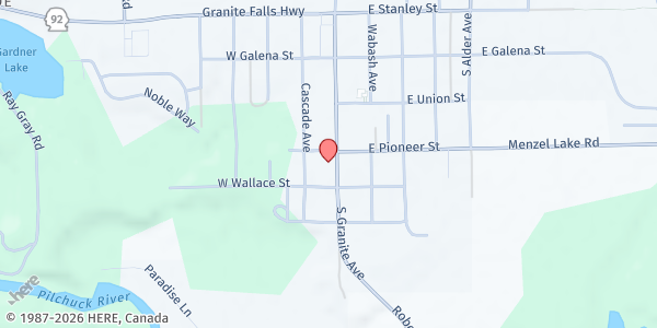 Map showing Father's House Community Food Bank at 402 S Granite Ave, Granite Falls, WA