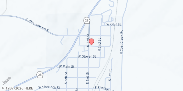 Map showing Harrington Food Bank at 204 N 3rd St, Harrington, WA