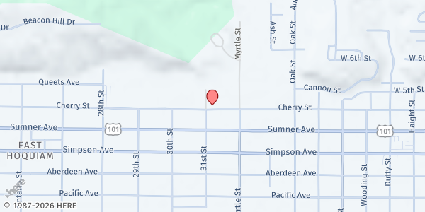 Map showing Adventist Community Services of Grays Harbor - Food Distribution Center at 3101 Cherry St, Hoquiam, WA