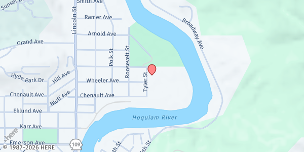 Map showing Coastal Harvest - Hoquiam at 520 Tyler St, Hoquiam, WA