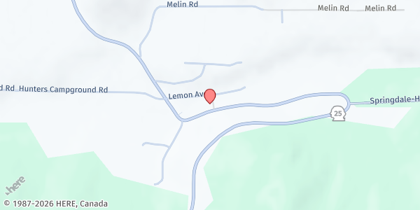 Map showing Hunters Community Food Bank at 5061 Lemon Avenue, Hunters, WA