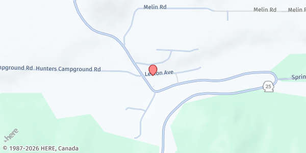 Map showing Hunters Food Bank - Food Distribution Center at 5061 Lemon Ave, Hunters, WA