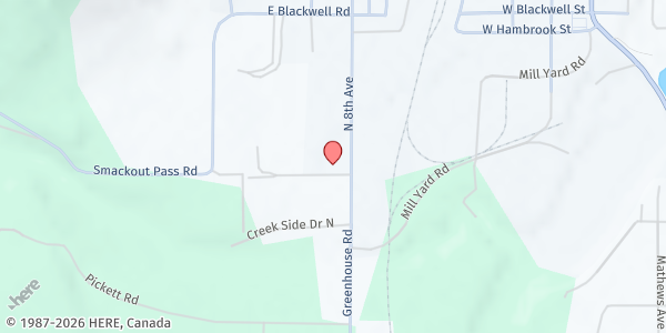 Map showing Emergency Food Bank of Ione - Food Distribution Center at 302 8th Ave, Ione, WA