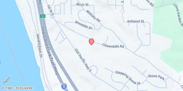 Map showing Kalama Helping Hand at 191 Cloverdale Rd, Kalama, WA
