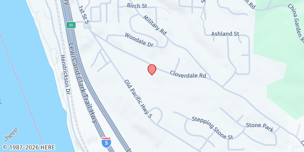 Map showing Kalama Helping Hands at 191 Cloverdale Rd, Kalama, WA