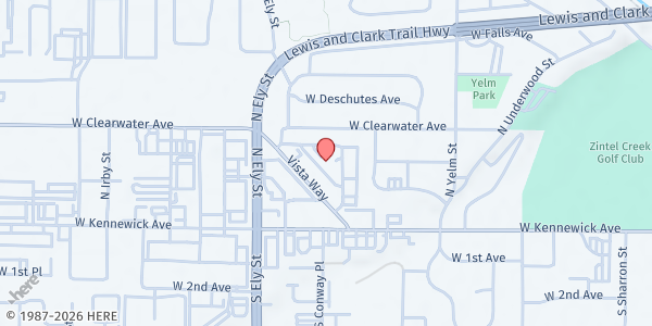 Map showing River of Life MCC at 2625 W Bruneau Place, Kennewick, WA