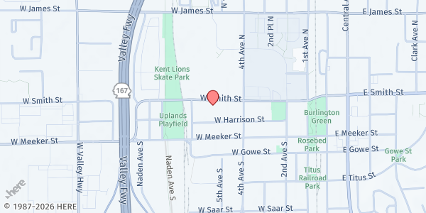 Map showing ACT - A Common Thread at 615 W Harrison St, Kent, WA