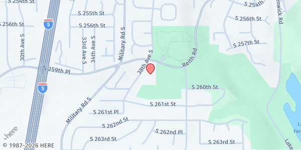 Map showing Hungry Soul Cafe - Trinity Community Church at 3807 Reith Rd, Kent, WA