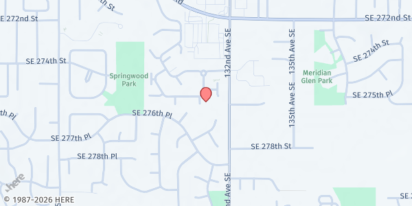 Map showing Kent Food Bank at 12961 SE 275th Street, Kent, WA