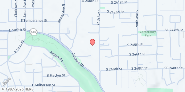 Map showing St. James Episcopal Church at 24447 94th Ave S, Kent, WA