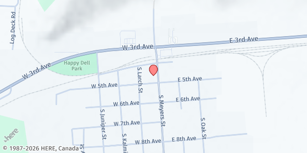 Map showing Kettle Falls Community Chest at 472 Meyers, Kettle Falls, WA