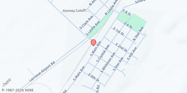 Map showing Council on Aging and Human Services at 111 N Main, La Crosse, WA