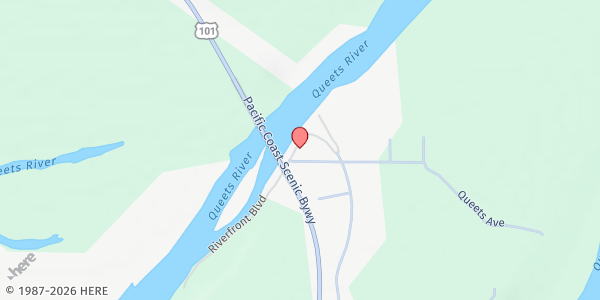 Map showing Quileute Tribe Food Distribution at 50 River Road, La Push, WA