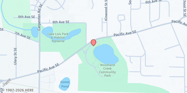 Map showing Lacey Senior Center at 6757 Pacific Ave, Lacey, WA