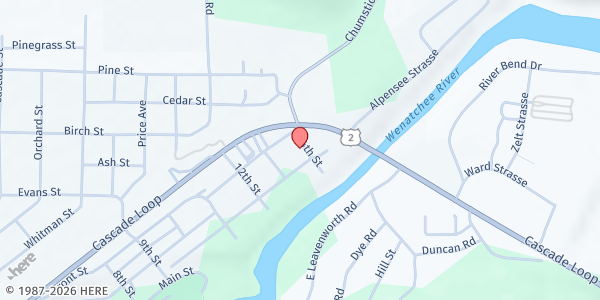 Map showing Community Cupboard - Upper Valley MEND at 219 14th Street, Leavenworth, WA