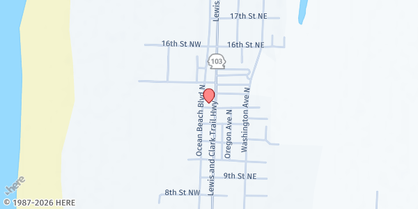 Map showing His Supper Table - Long Beach at 1301 Pacific Ave N, Long Beach, WA