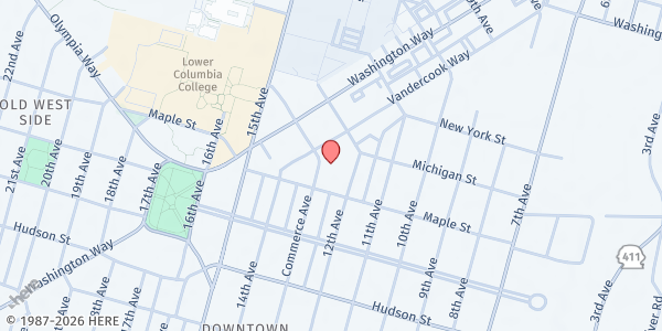 Map showing Lower Columbia CAP at 1526 Commerce Ave, Longview, WA