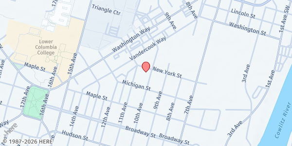 Map showing Salvation Army Kelso/Longview at 1639 10th Ave, Longview, WA