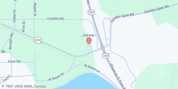 Map showing Loon Lake Food Bank at 3945 Fir Street, Loon Lake, WA