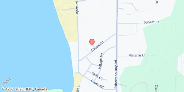Map showing Lopez Island Family Resource Center at 23 Pear Tree Ln, Lopez Island, WA
