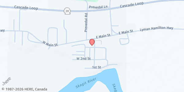 Map showing Shepherd's Heart Care Center / Food Bank at 8334 S. Main Street, Lyman, WA