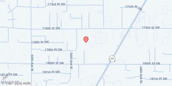 Map showing Lynnwood Food Bank at 5320 176th St SW, Lynnwood, WA