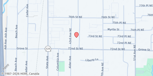 Map showing Seeds of Grace - Limited Food Pantry at 7314 44th Ave NE, Marysville, WA