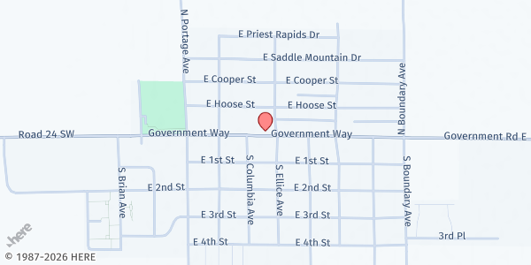 Map showing Mattawa Food Bank at 23898 Rt T2 SW, Mattawa, WA
