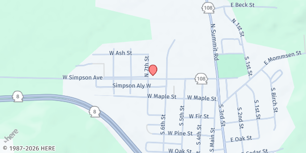 Map showing McCleary Food Bank at 100 S 3rd St, McCleary, WA