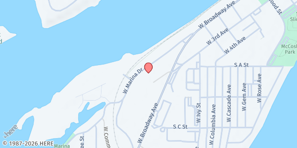 Map showing Community Services of Moses Lake at 1075 W Marina Dr, Moses Lake, WA