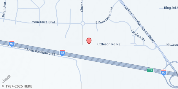 Map showing People For People - Moses Lake at 843 Kittleson Rd NE, Moses Lake, WA