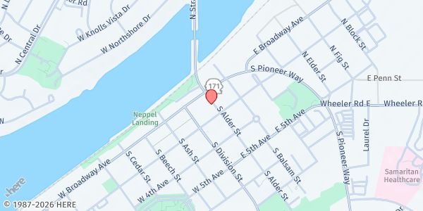 Map showing Salvation Army - Moses Lake at 212 Alder St, Moses Lake, WA