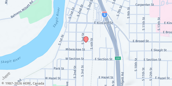 Map showing Friendship House at 1002 S 3rd St, Mount Vernon, WA