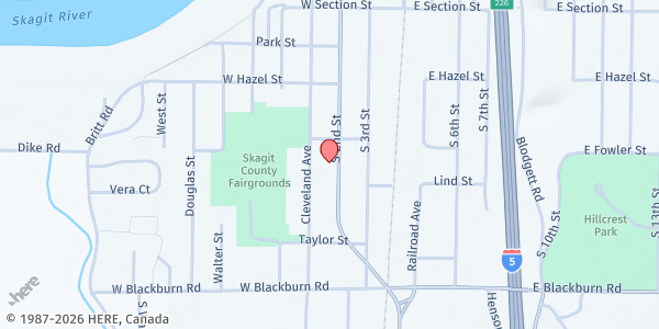 Map showing Neighbors In Need Food Bank at 1615 S 2nd St, Mount Vernon, WA
