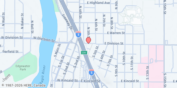 Map showing Skagit County Meals On Wheels - Mount Vernon at , Mount Vernon, WA