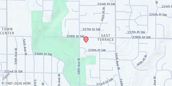 Map showing Concern for Neighbors FB at 4700 228th St. SW, Mountlake Terrace, WA