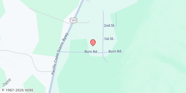 Map showing Quinault Community Food Bank at 31 Burn Rd, Neilton, WA
