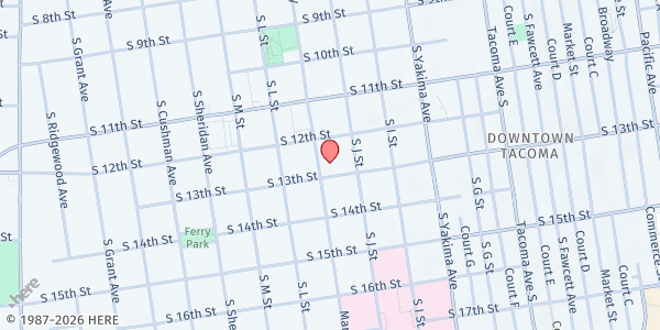 Map showing Allen AME Church at 1223 Martin Luther King Junior Way, New Tacoma, WA