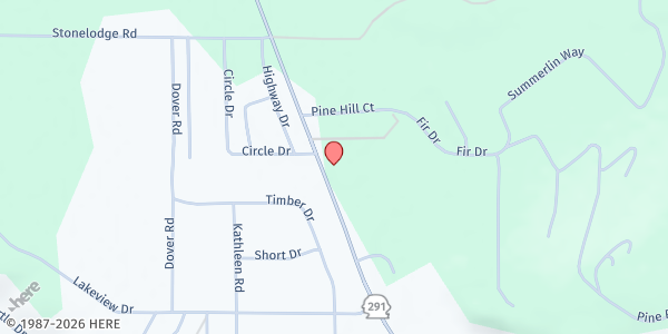 Map showing Tum Tum Community Food Pantry - Food Distribution Center at 6424 WA-291, Nine Mile Falls, WA