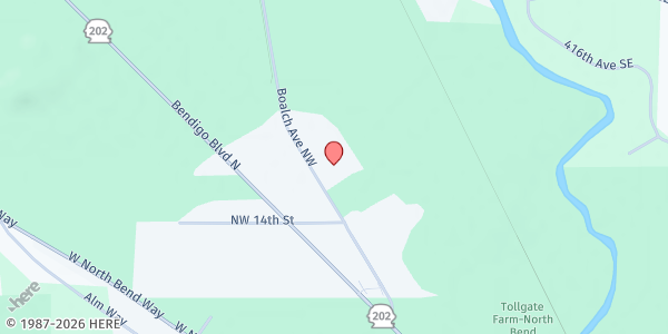 Map showing Mount Si Food Bank at 1550 Boalch Ave NW, North Bend, WA