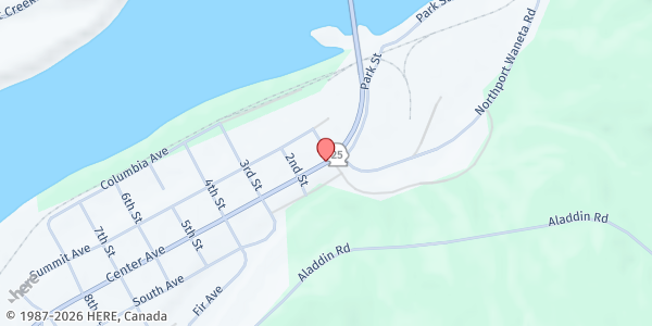 Map showing Northport Food Bank at 111 Center St, Northport, WA