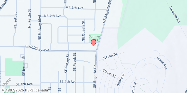 Map showing Opportunity Council - Island County at 1791 NE 1st Ave, Oak Harbor, WA