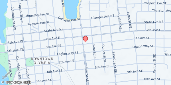 Map showing Catholic Community Services - The Community Kitchen at 808 5th Ave SE, Olympia, WA