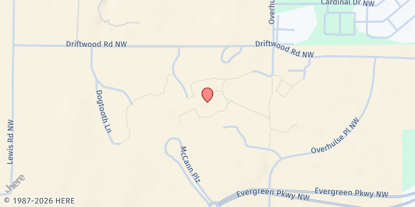 Map showing Evergreen Satellite - Thurston County Food Bank at Parking, Olympia, WA